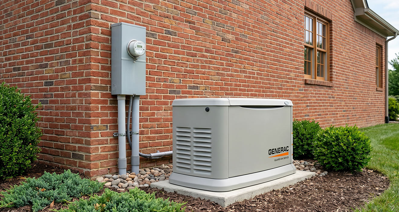Generac generator installed at a residential home