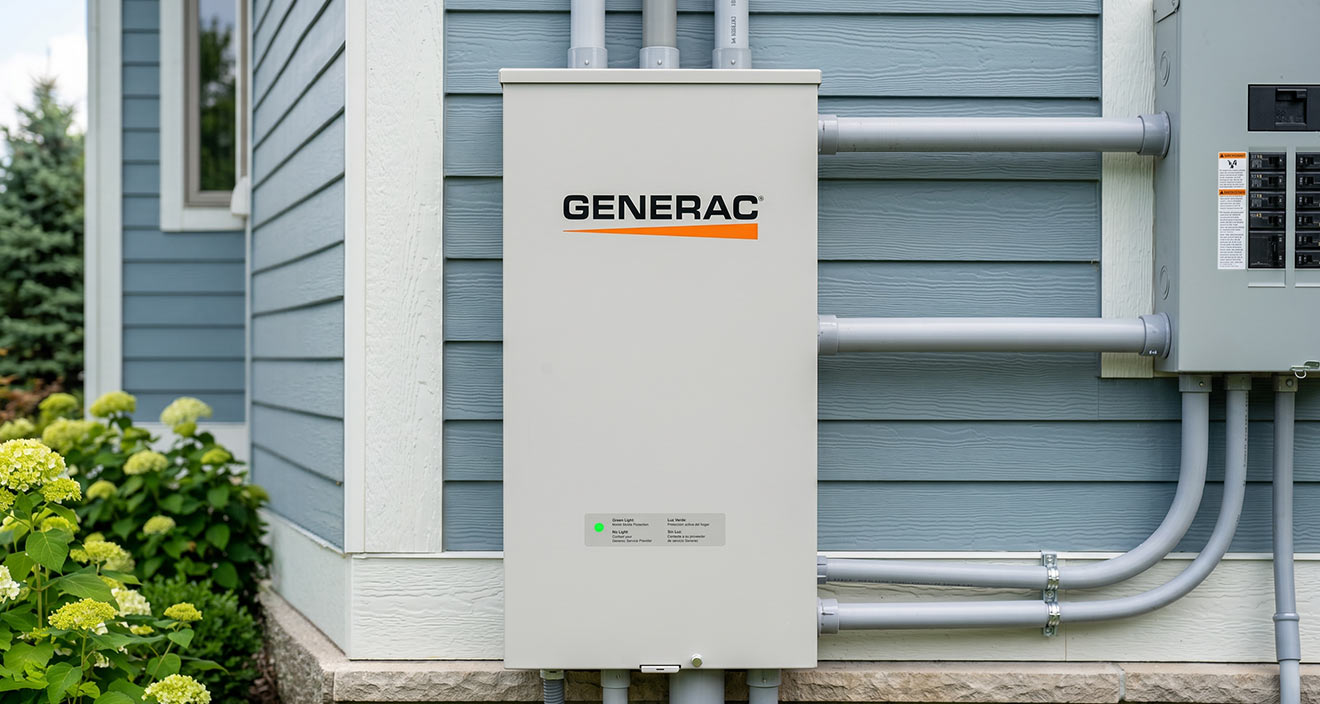 Generac Automatic Transfer Switch installed on a residential home